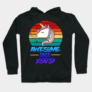 Awesome Since 1979 Funny 40th Birthday Unicorn Lover Gift Idea Hoodie